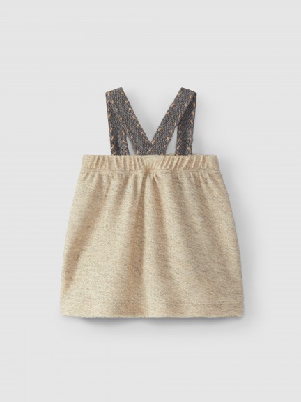 Dungaree skirt with pockets in wool plush Dungaree skirt with pockets in wool plush