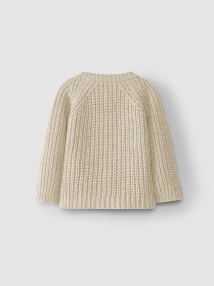 Casaco tricotado decote redondo Casaco tricotado decote redondo