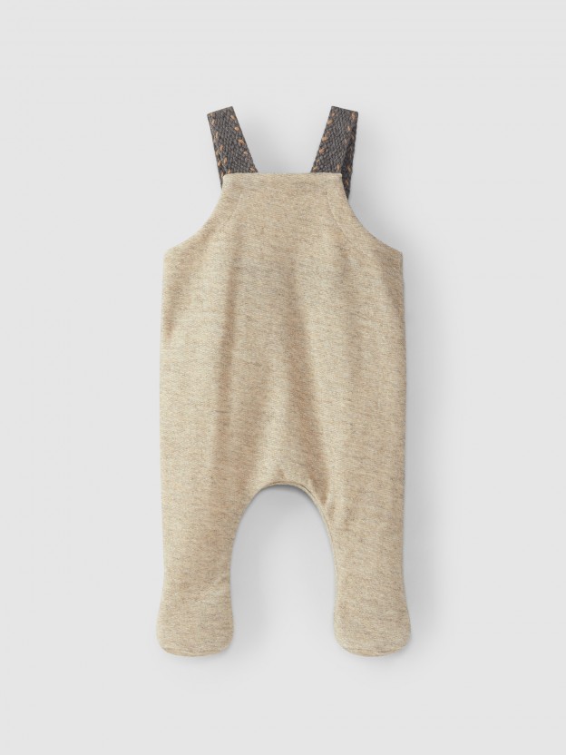 Dungarees with knitted-effect straps