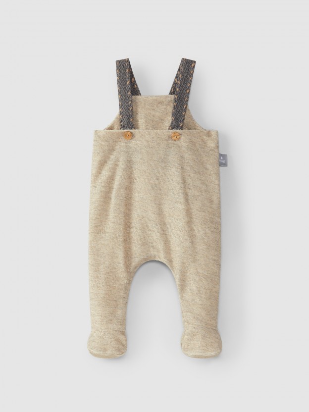 Dungarees with knitted-effect straps