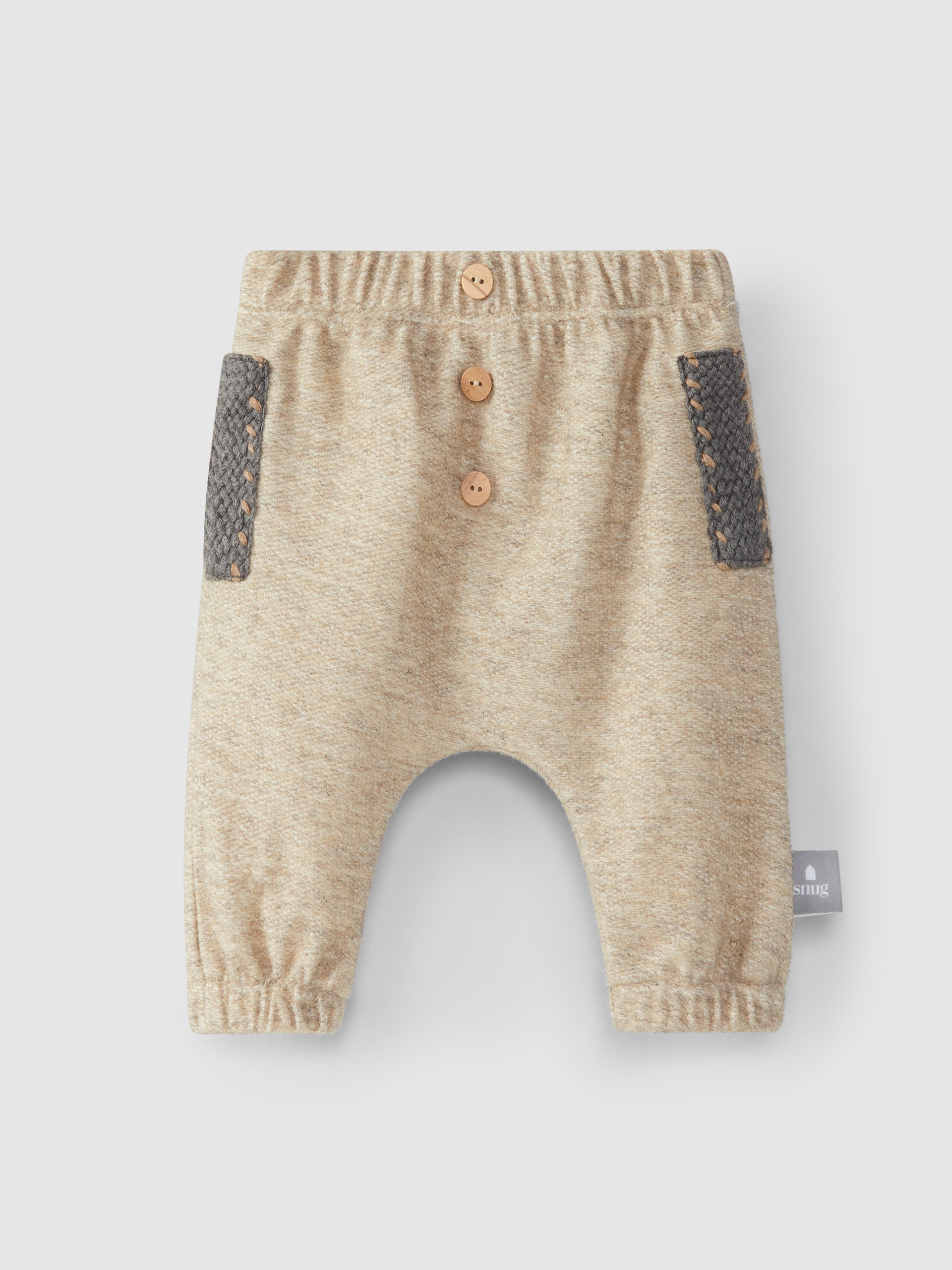 Pantalón con detalle de cinta efecto "tejido"