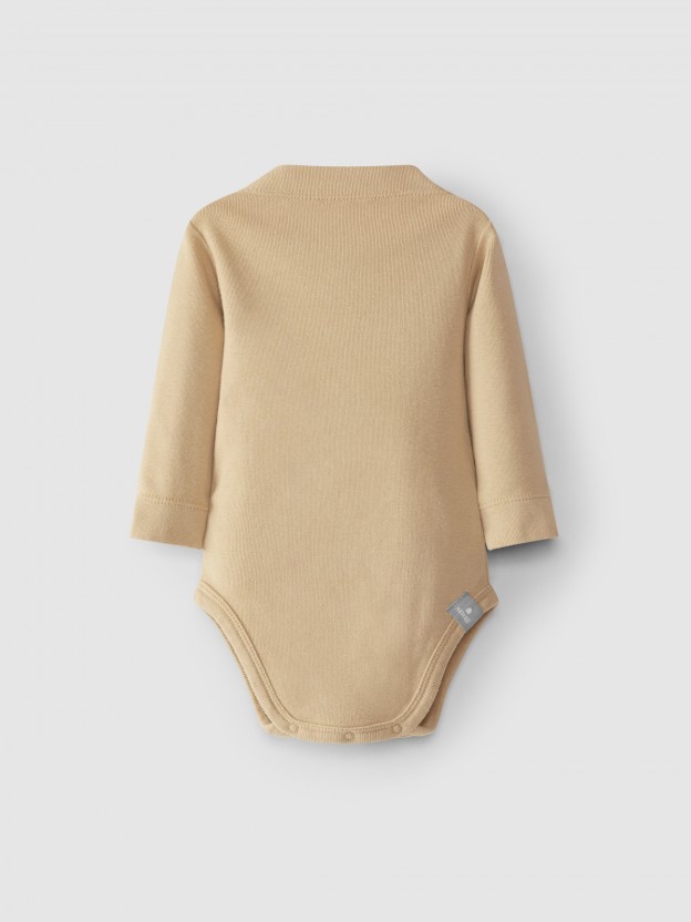 Bodysuit roll collar carded jersey