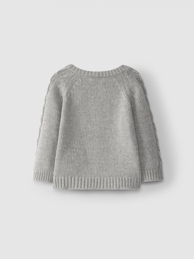 Camisola com detalhe de trana