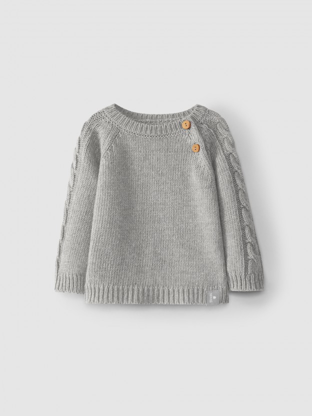 Camisola com detalhe de trana