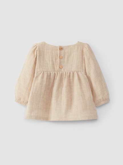 Blusa con bordado de hilo de lana Blusa con bordado de hilo de lana