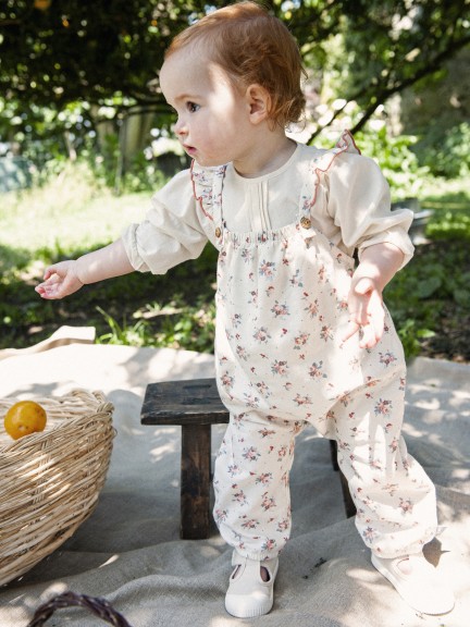 Dungarees organic cotton flowers