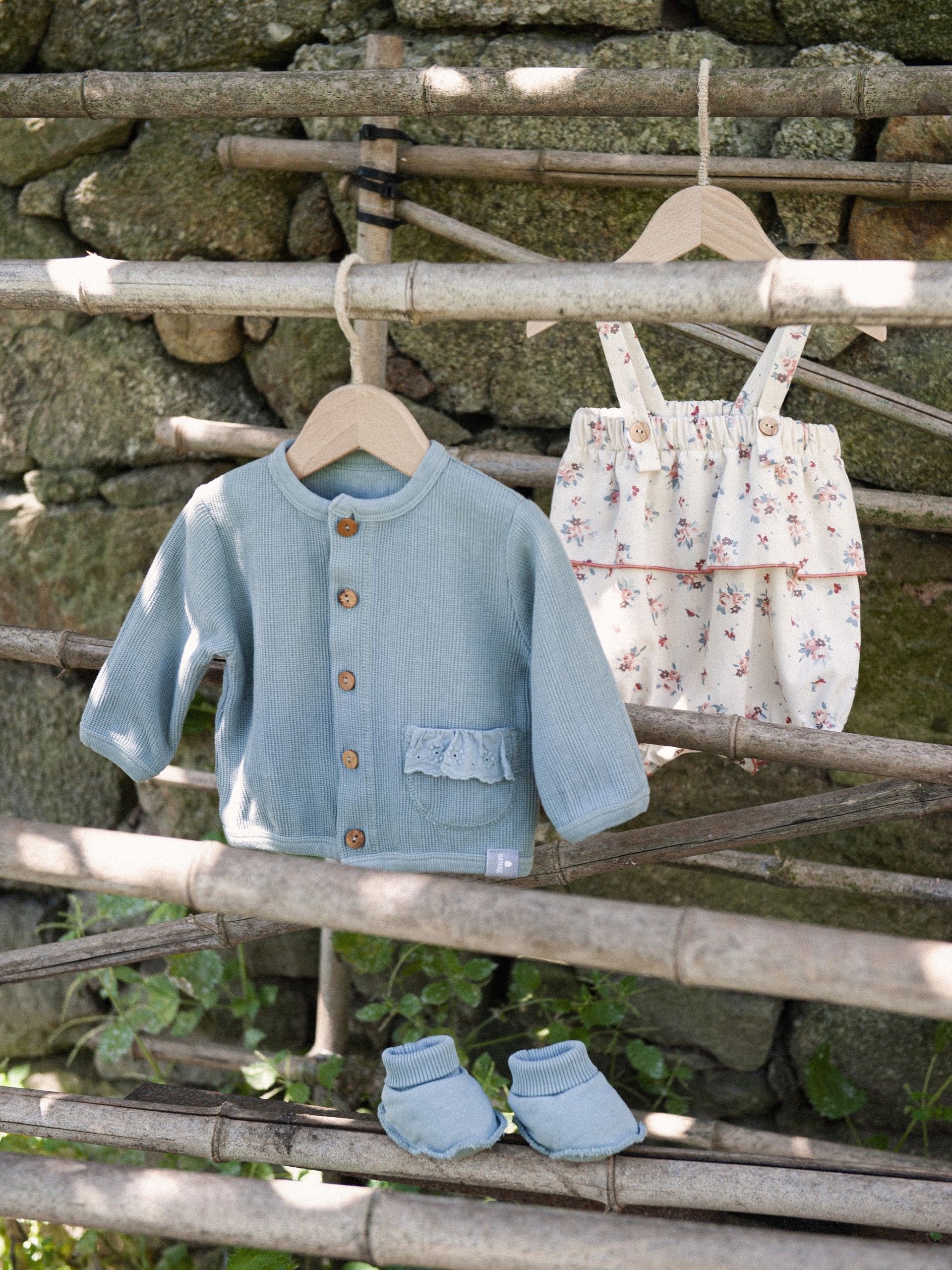 Casaco bolso com folho algodão texturado