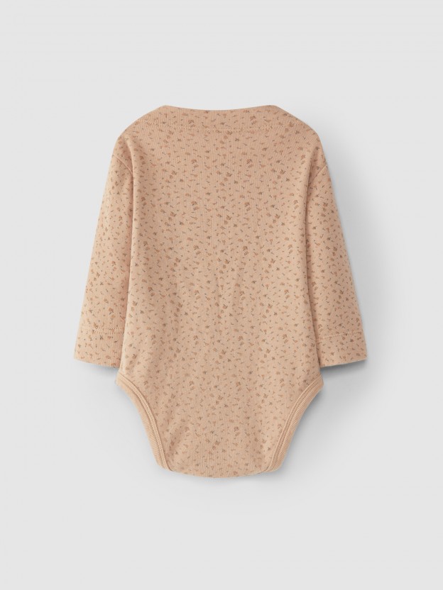 Body meia gola malha estampada
