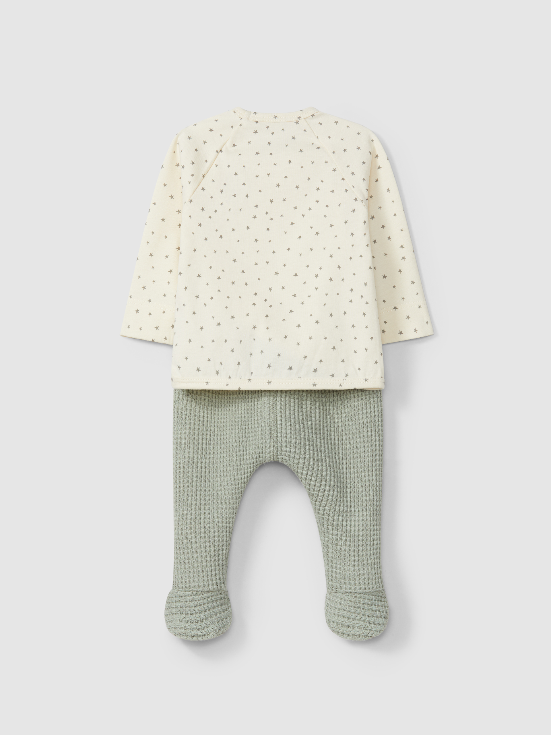 Conjunto de duas peças estrelas e malha waffle