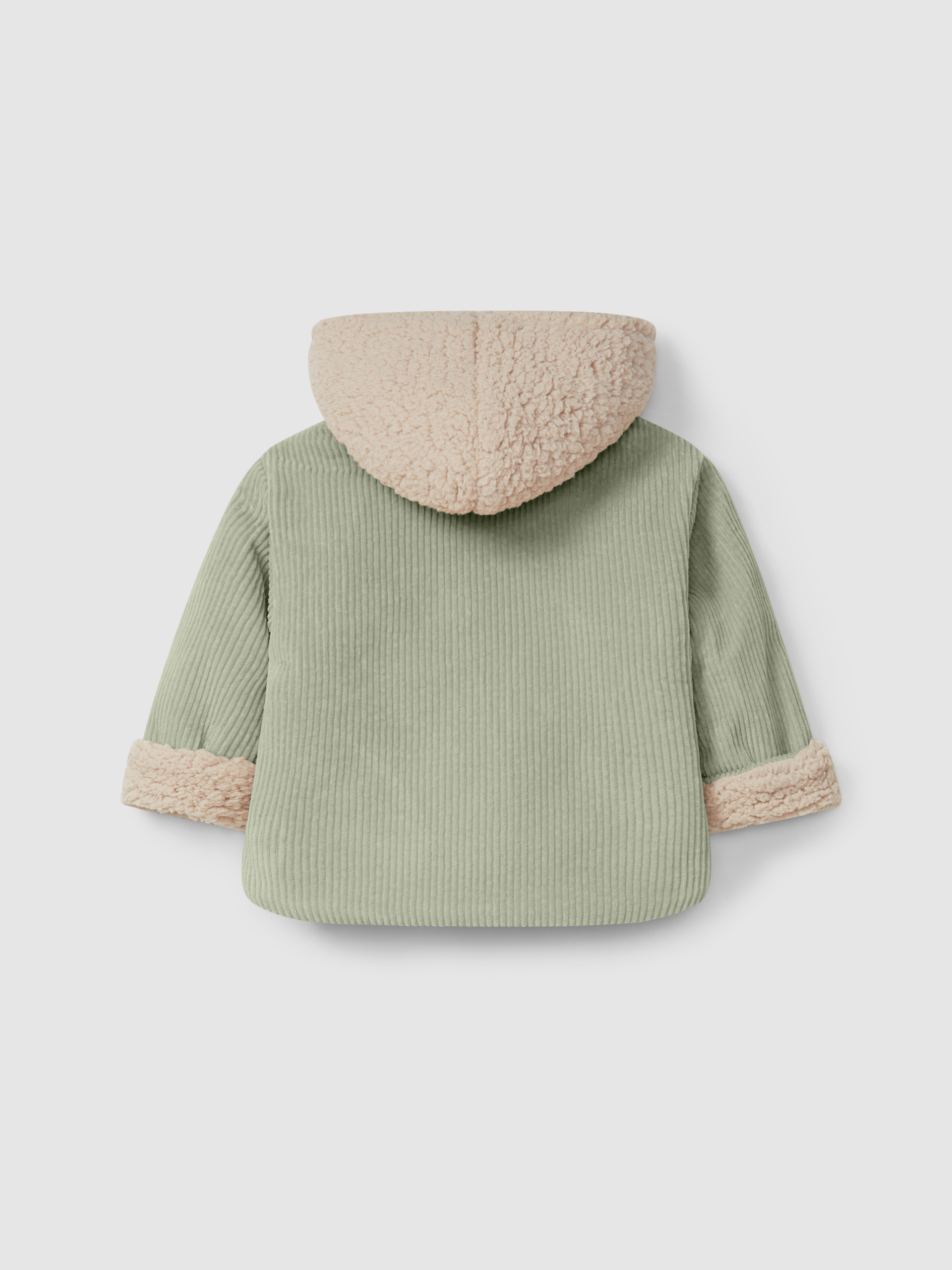 Casaco com capuz em veludo de algodão orgânico