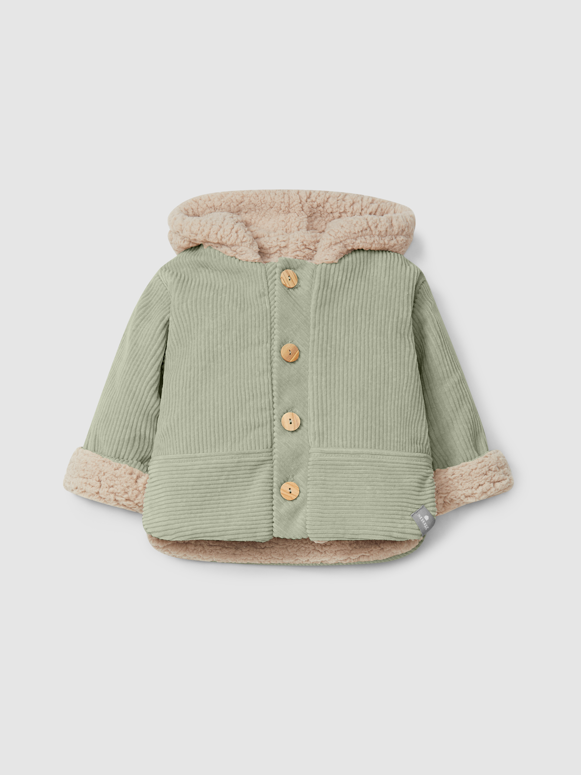 Casaco com capuz em veludo de algodão orgânico