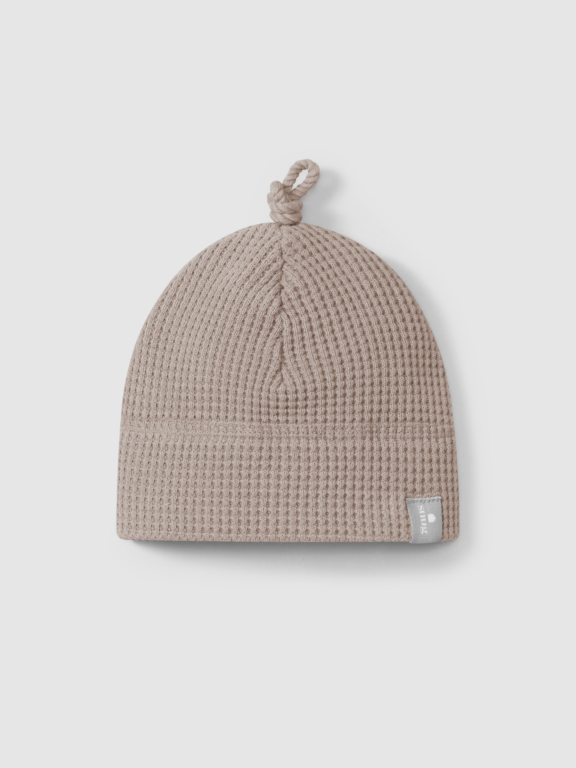 Gorro malha waffle com nó