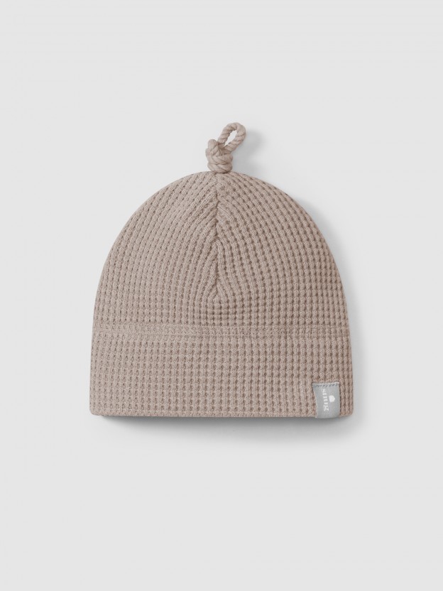 Gorro malha waffle com n