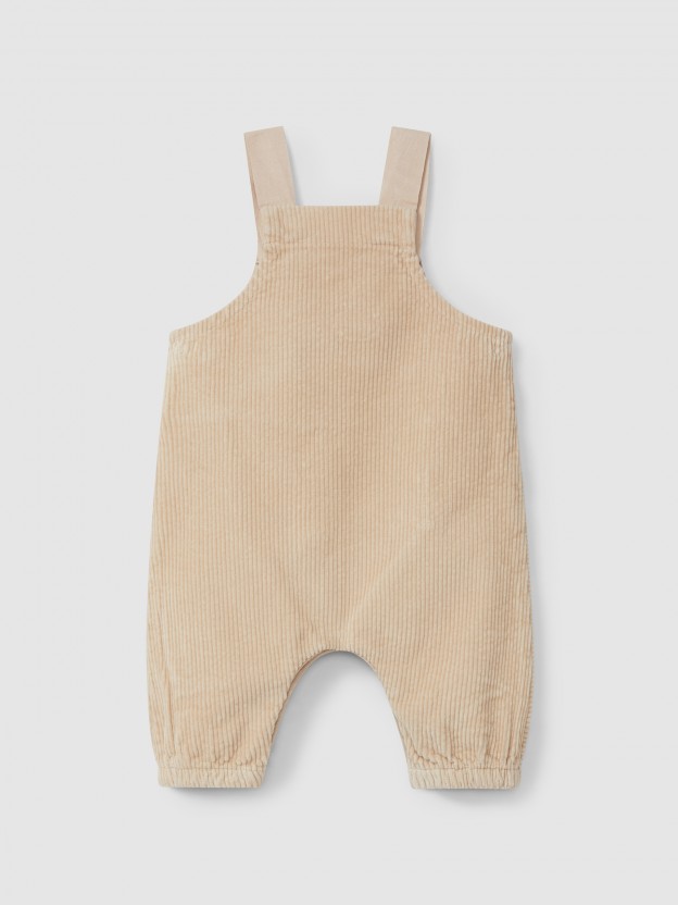 Organic cotton velvet dungarees