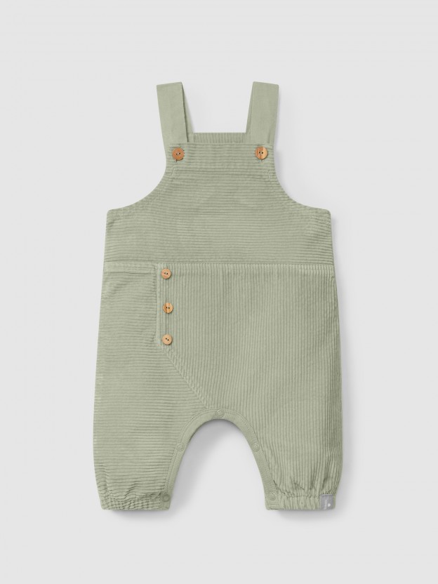 Organic cotton velvet dungarees