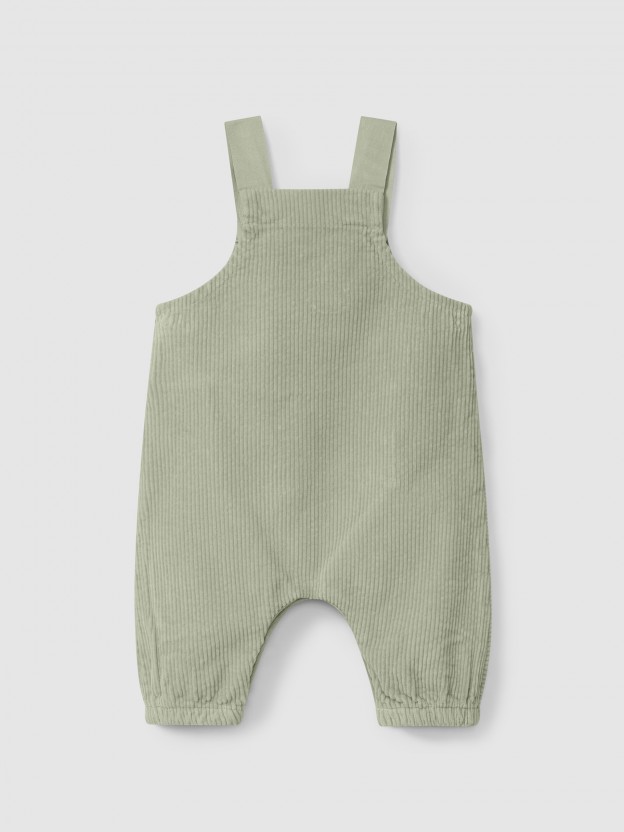 Organic cotton velvet dungarees