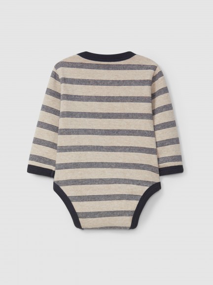 Striped collarless bodysuit Striped collarless bodysuit