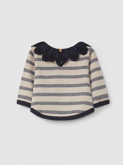 Striped longsleeve with ruffled collar Striped longsleeve with ruffled collar