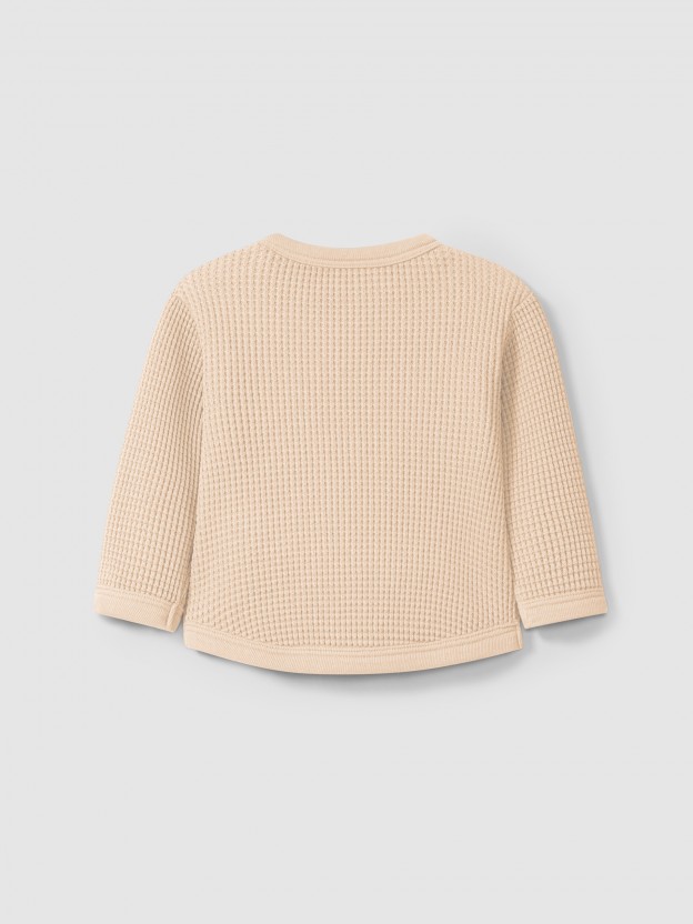 Waffle weave sweater