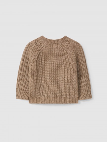 Abrigo de punto con escote redondo Abrigo de punto con escote redondo