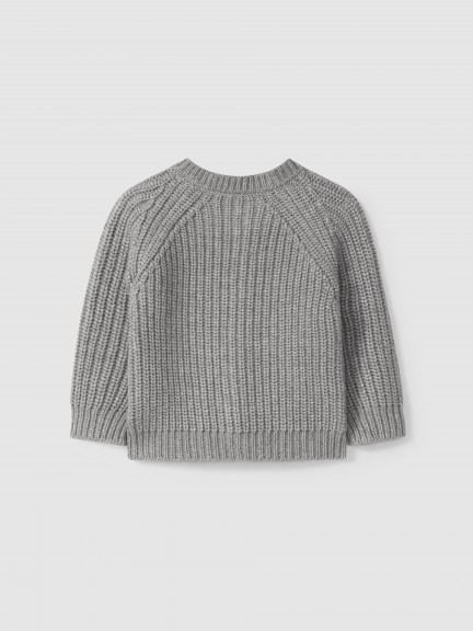 Casaco tricotado com decote redondo Casaco tricotado com decote redondo