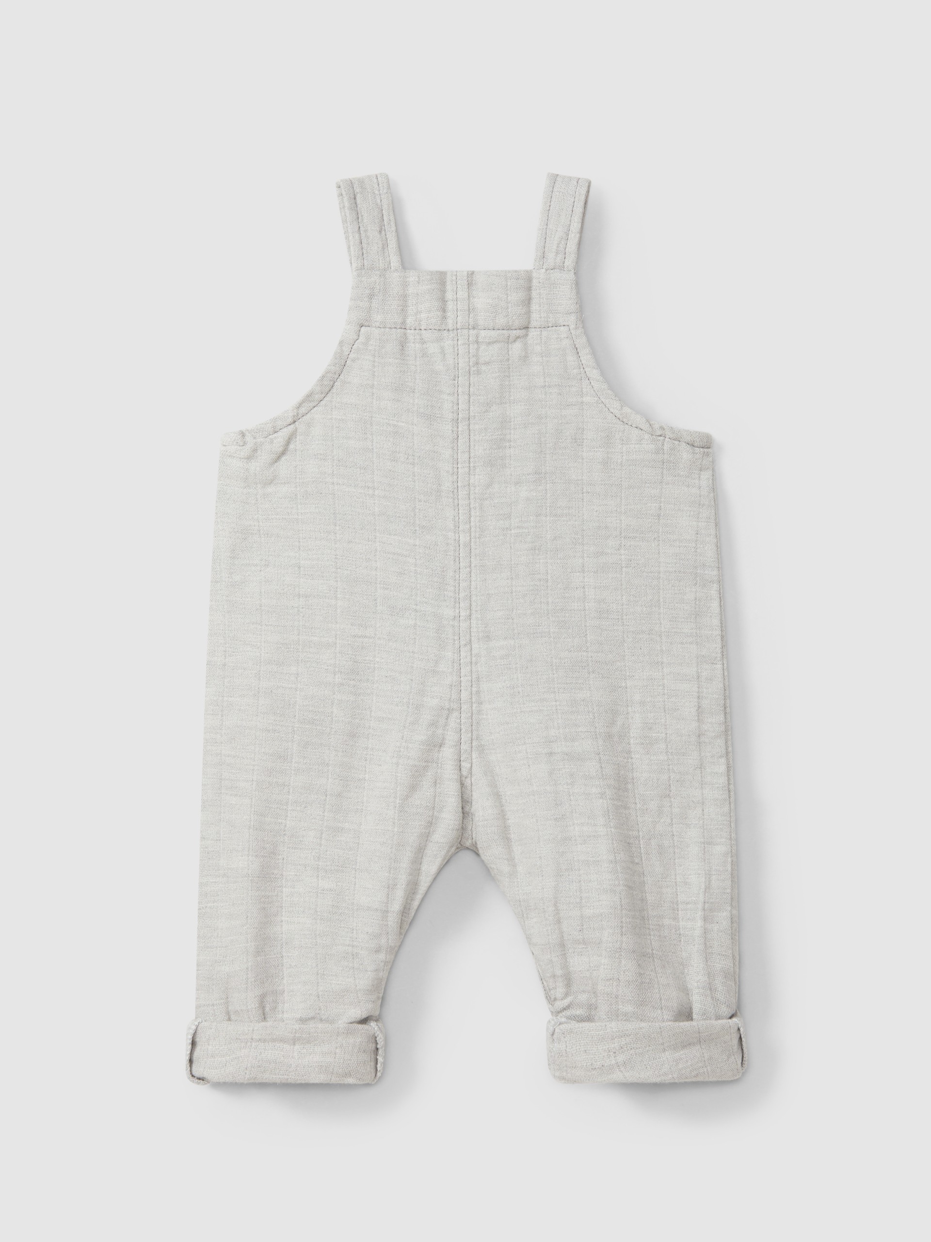 Jardineiras em gaze tripla com bolso