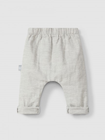 Calças pull-up em gaze tripla Calças pull-up em gaze tripla