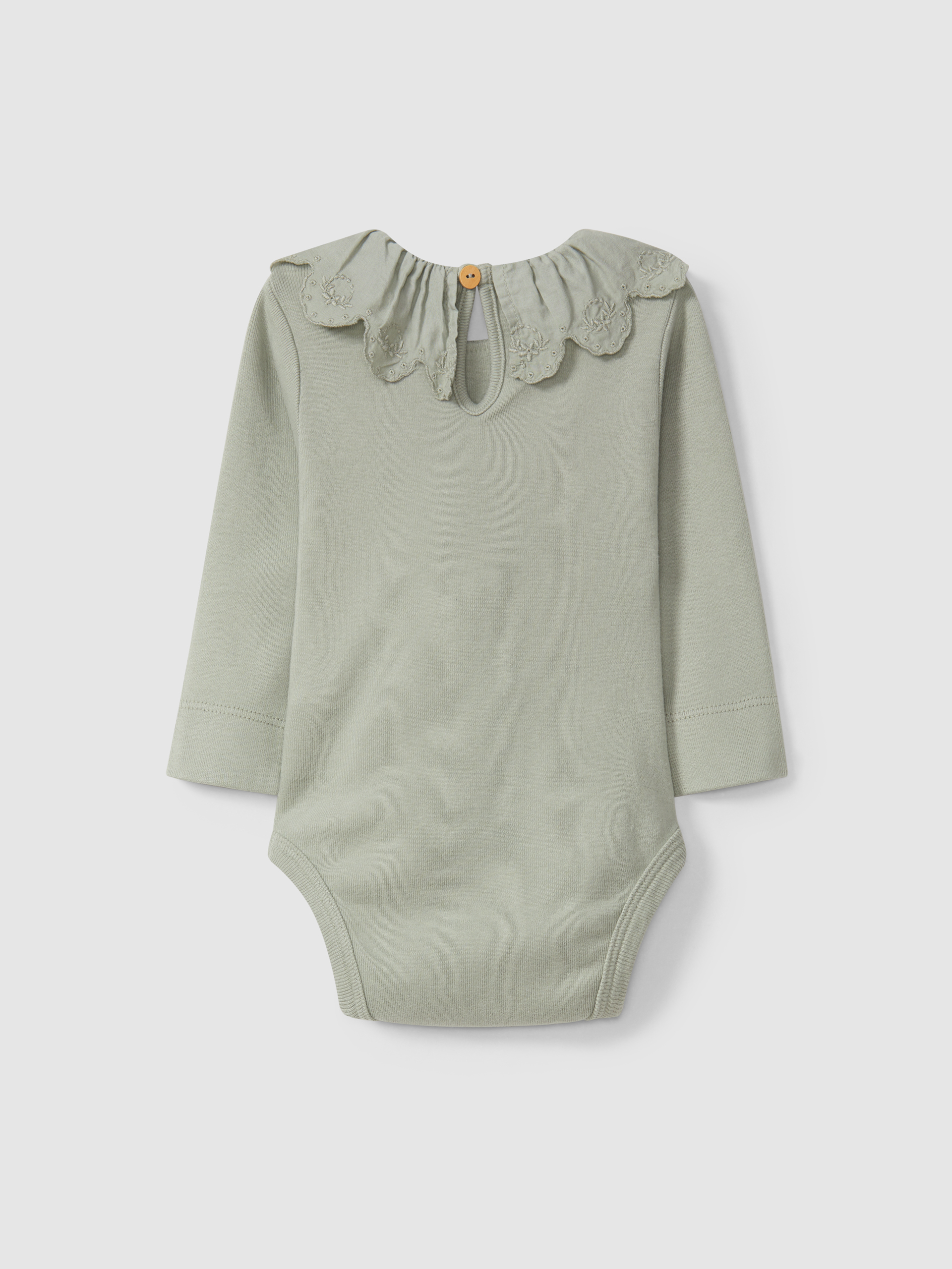 Body cuello de volante bordado inglés