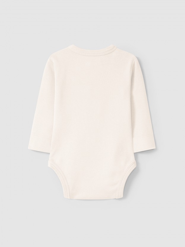 Collarless bodysuit in organic cotton jersey