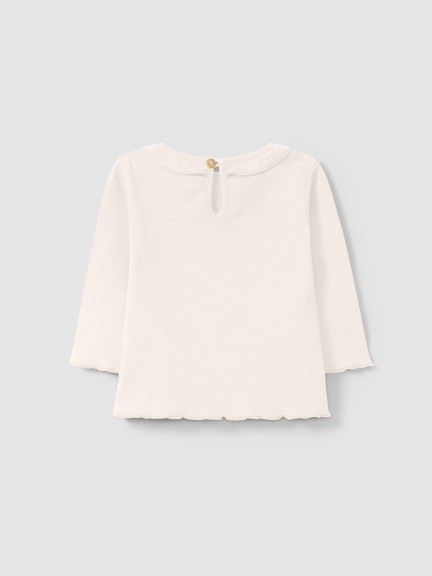 Manga larga con cuello de volante Manga larga con cuello de volante