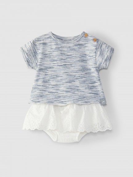 T-shirt and skirted diaper cover set