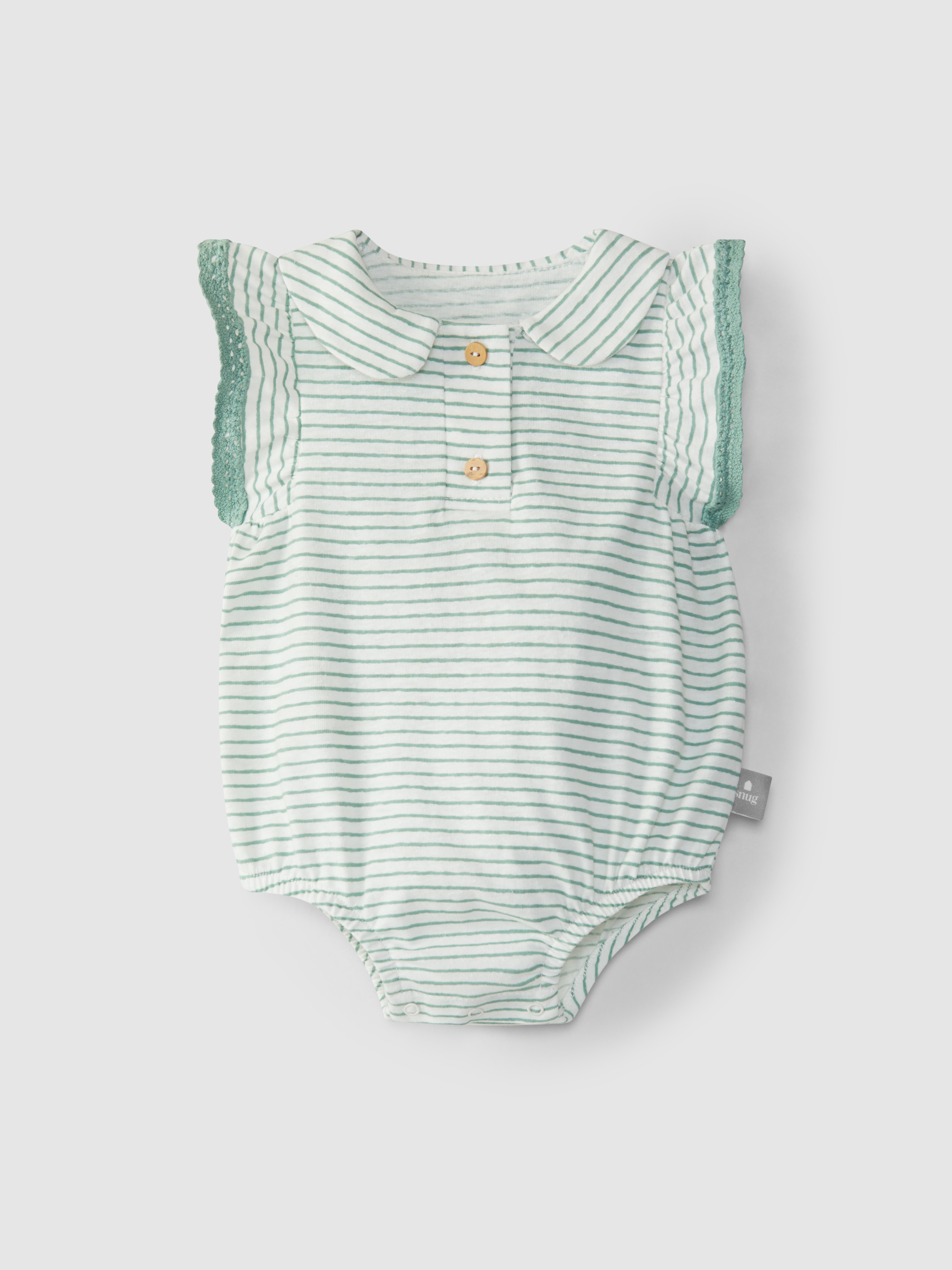 Bombacho a rayas mangas en volante