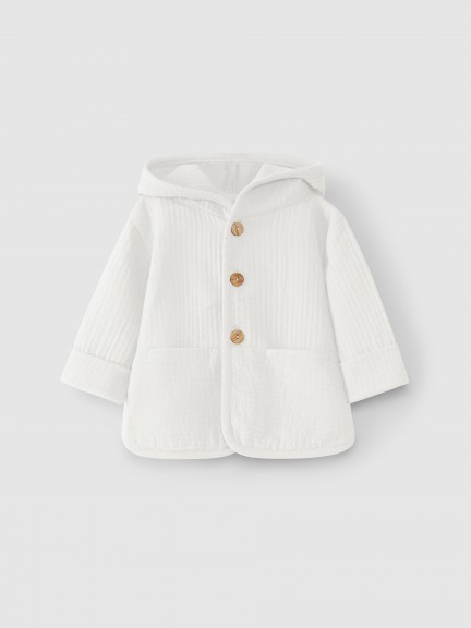 Plain hooded jacket