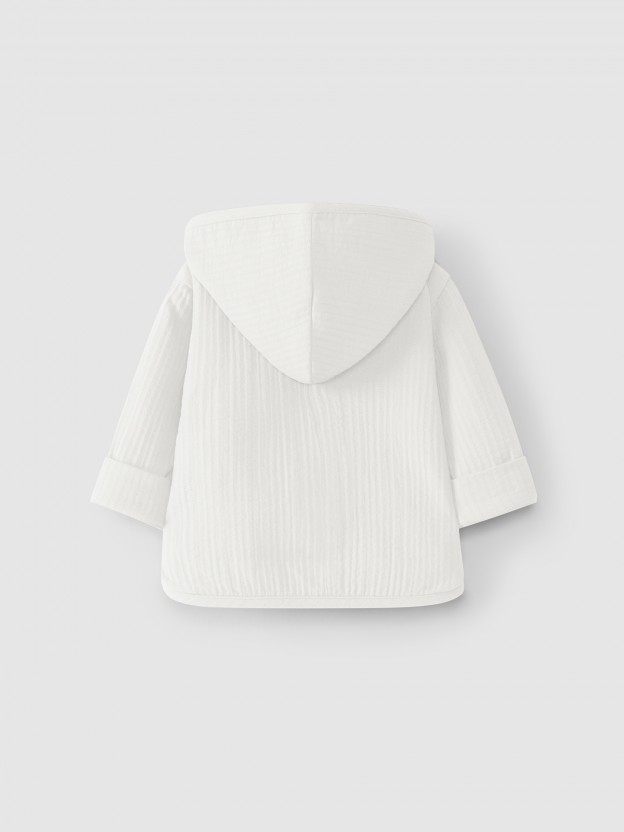 Plain hooded jacket