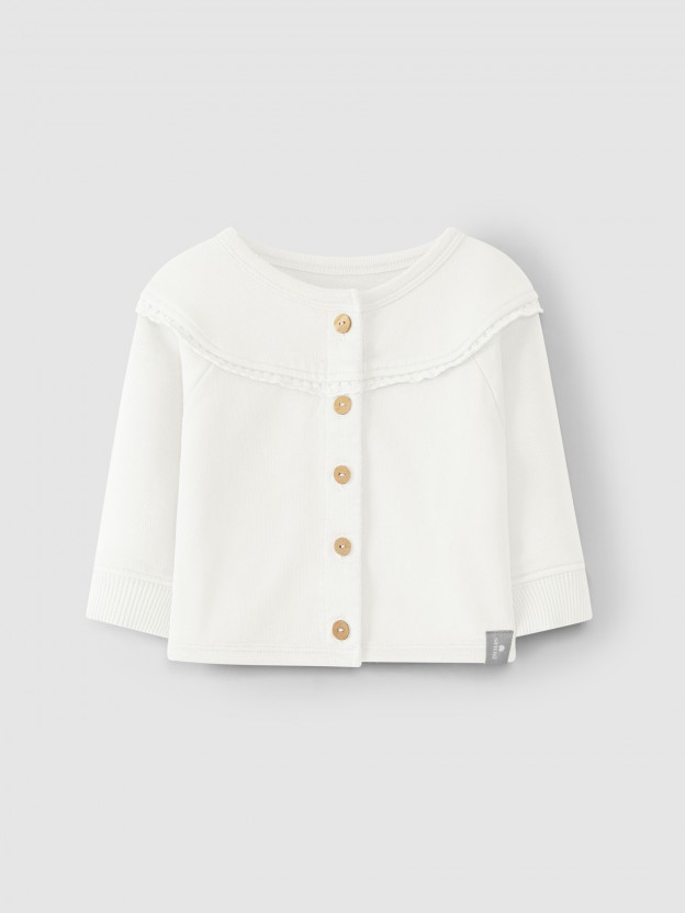 Plush jacket crochet lace