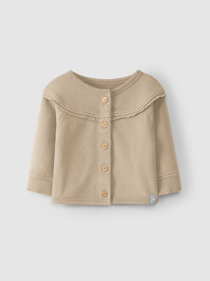 Plush jacket crochet lace