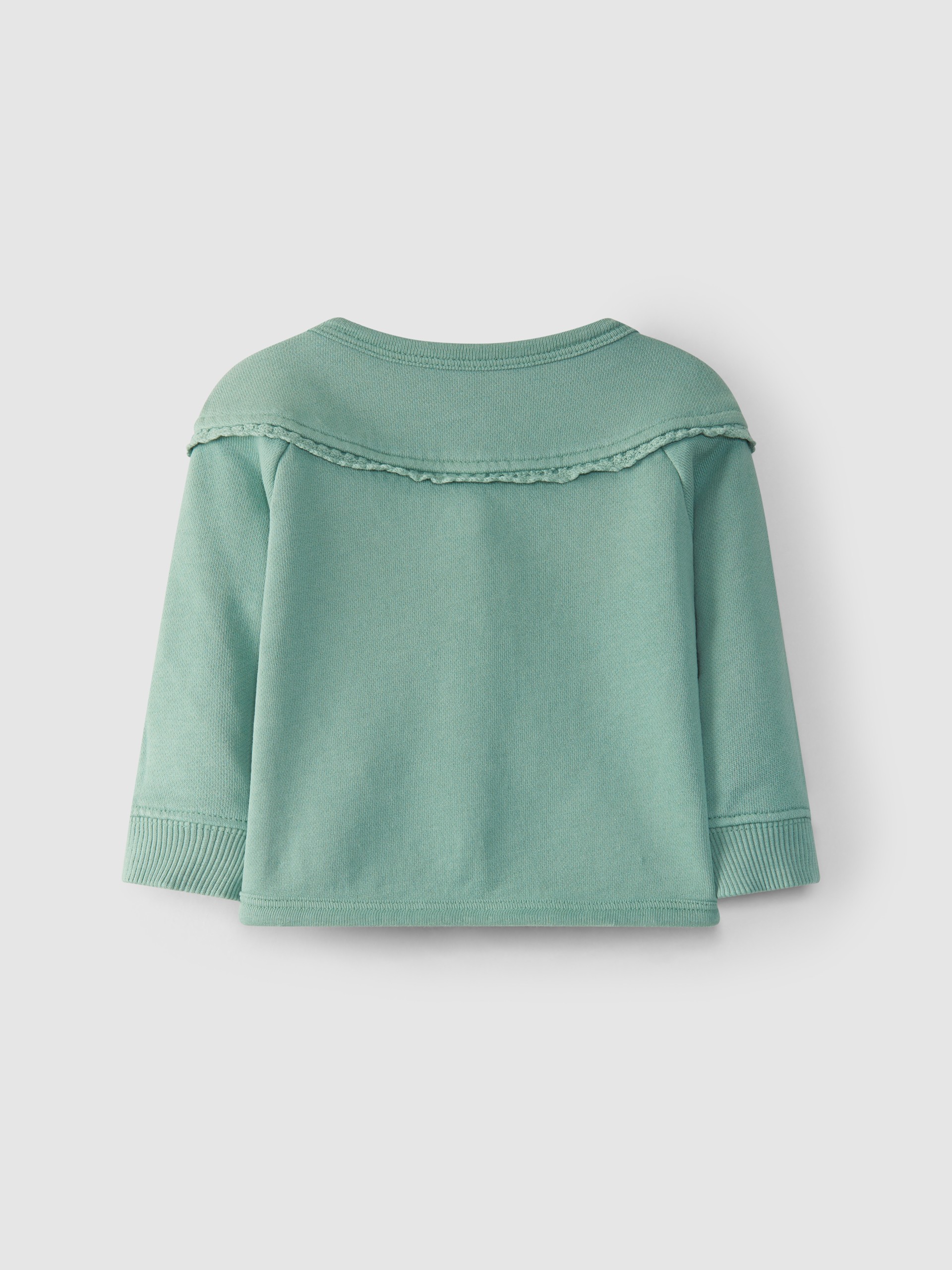 Casaco em felpa renda de croché