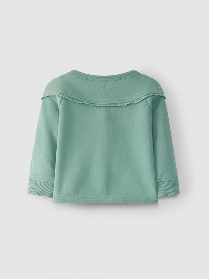 Casaco em felpa renda de croché Casaco em felpa renda de croché