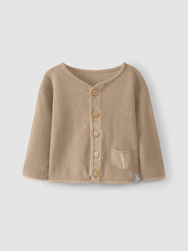 Waffle weave jacket