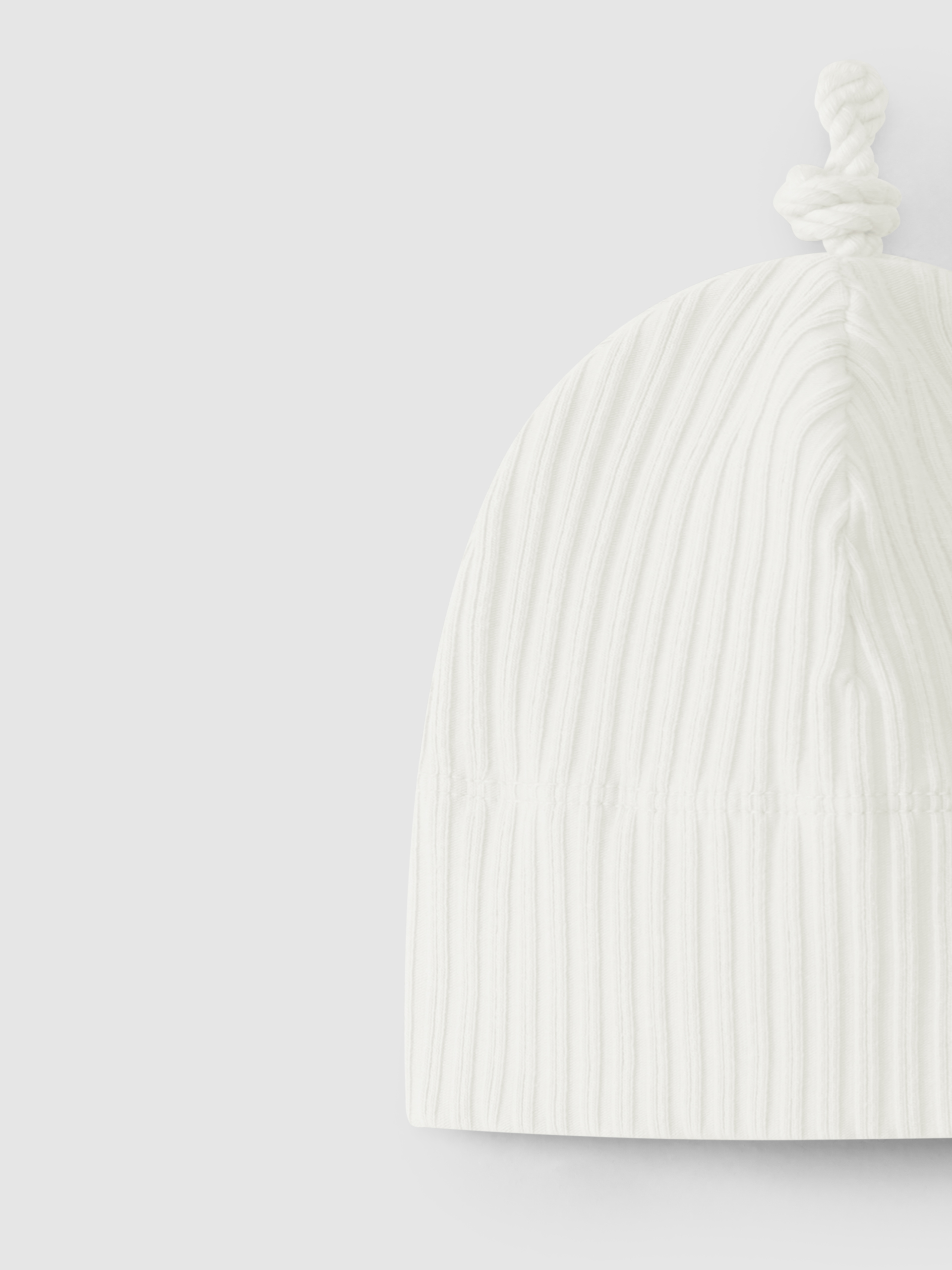 Ribbed jersey beanie with knot