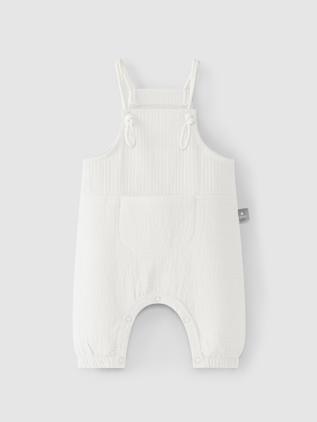 Plain dungarees with pocket