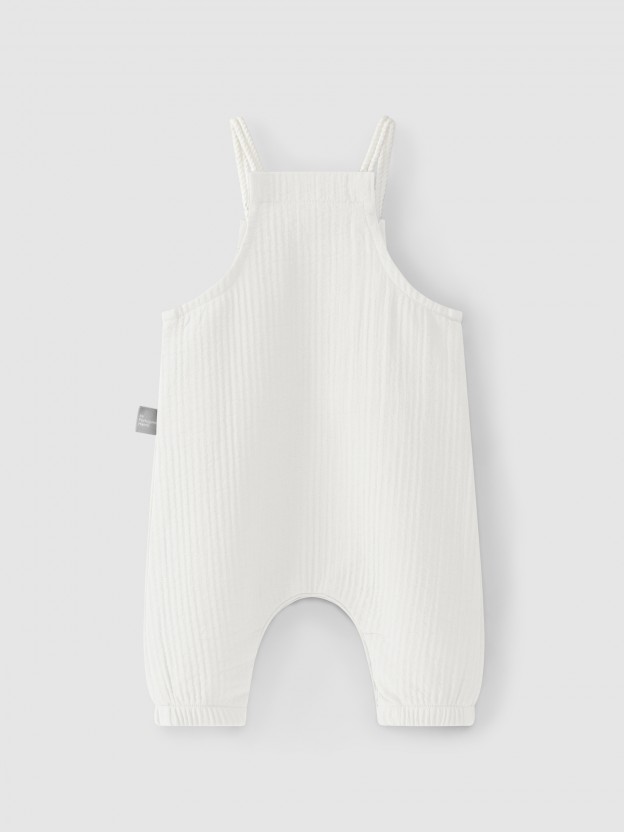 Plain dungarees with pocket