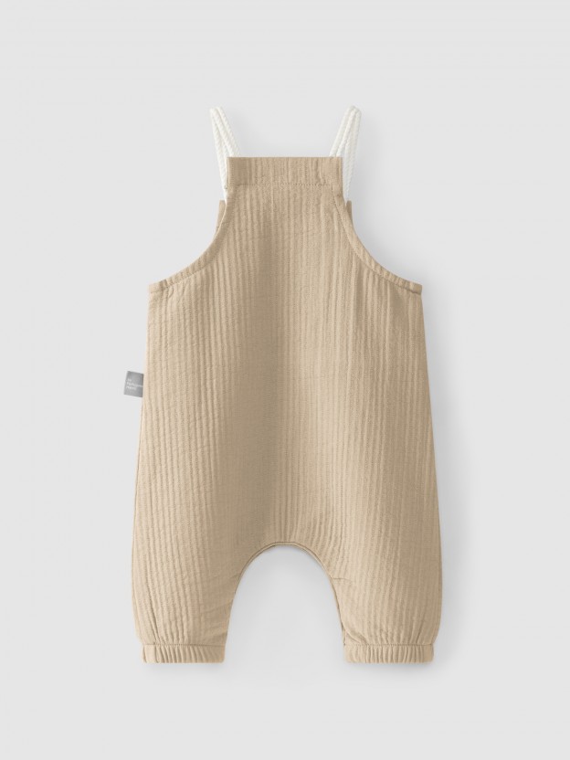 Plain dungarees with pocket