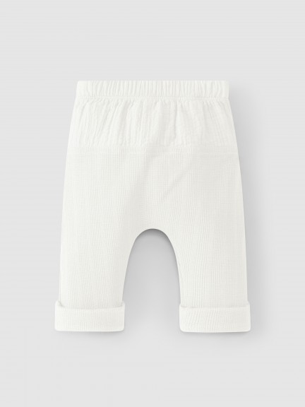 Calças pull-up em malha waffle Calças pull-up em malha waffle