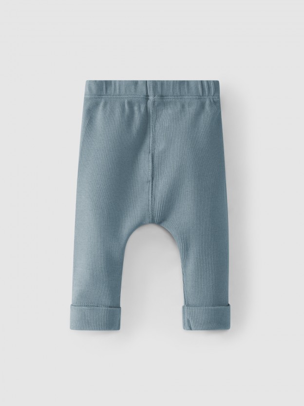 Leggings em malha canelada