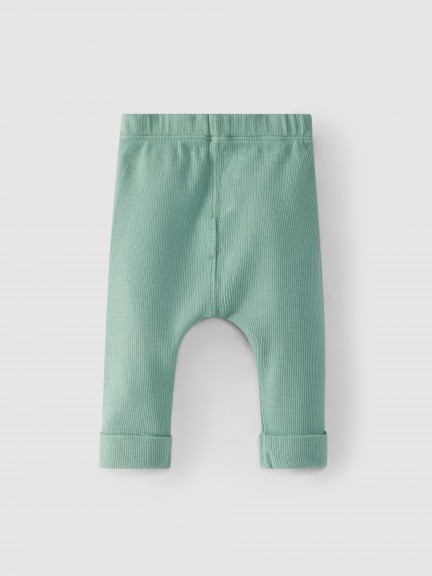 Leggings em malha canelada Leggings em malha canelada