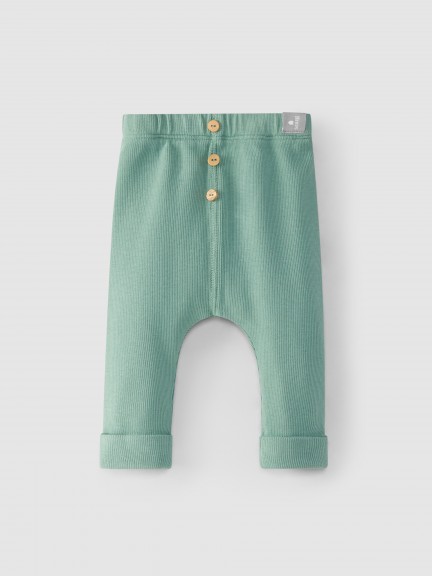 Leggings em malha canelada