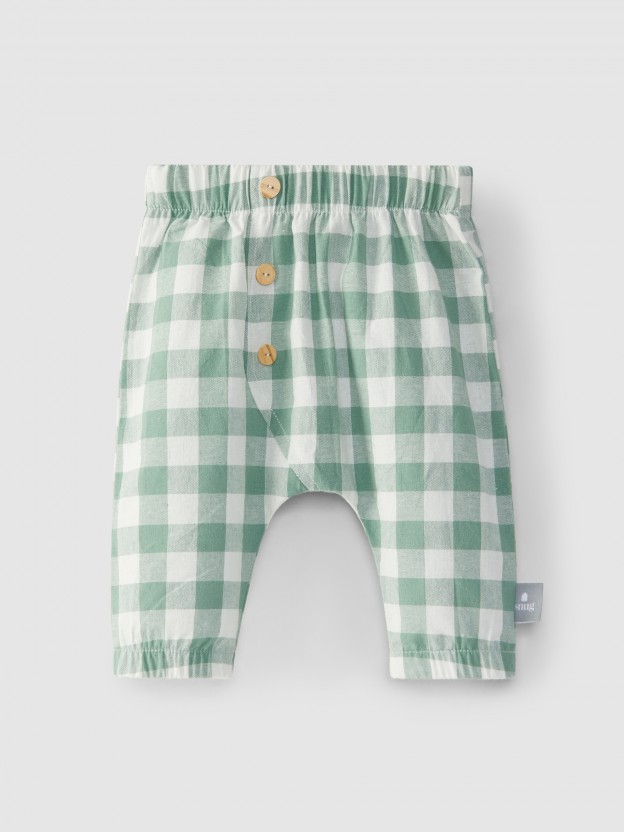 Pull-up pants checkered