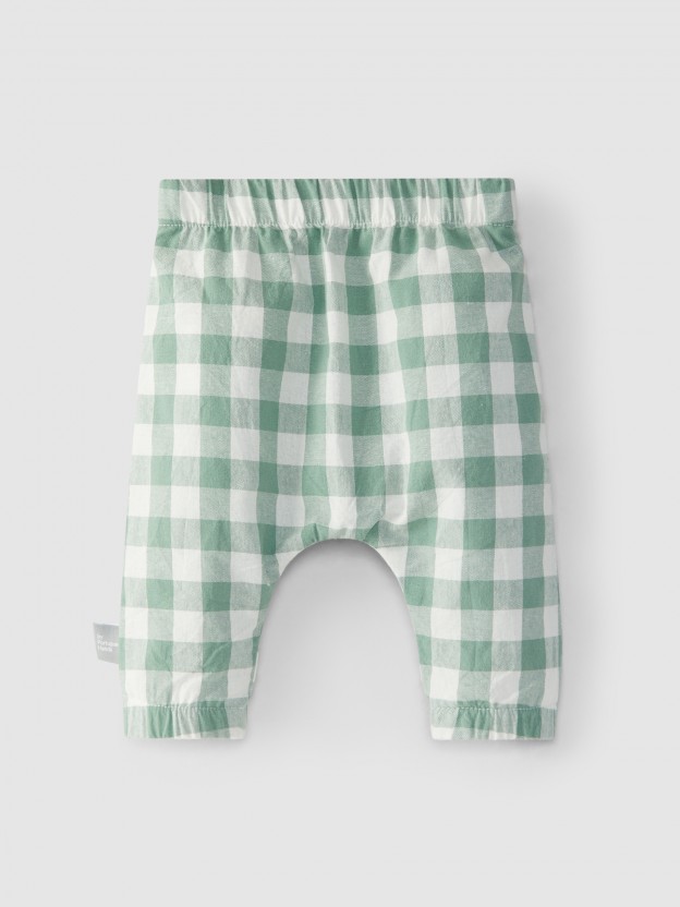 Pull-up pants checkered