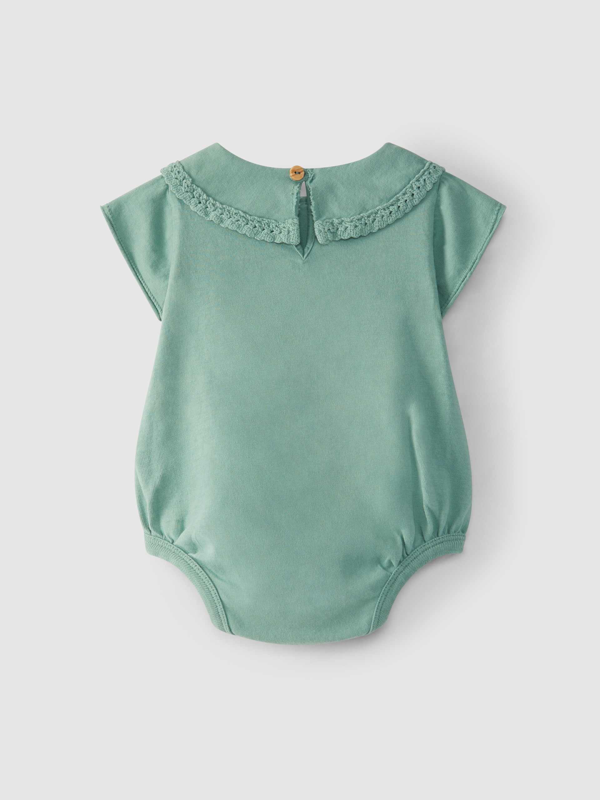 Body gola em renda de croché